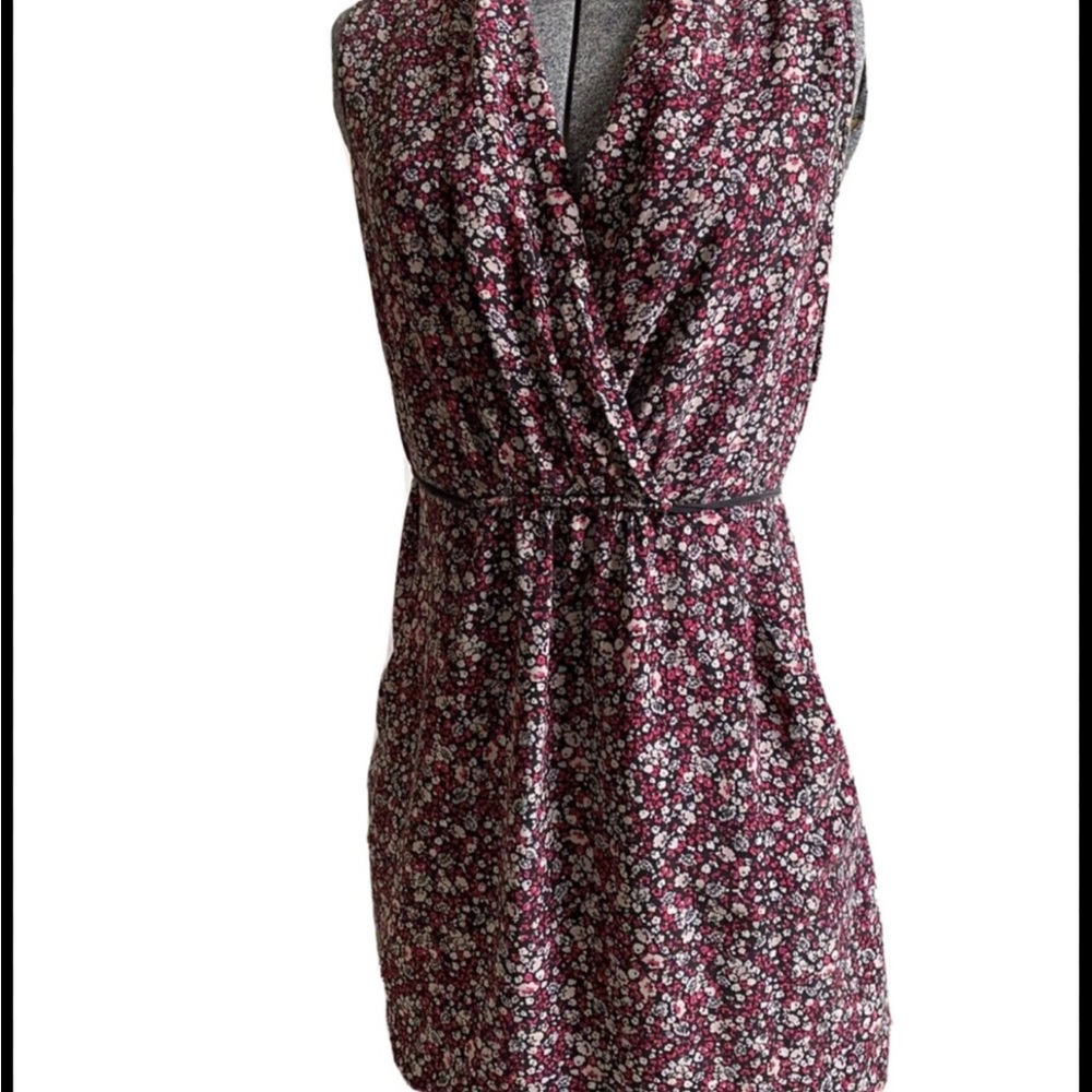 Aritzia Wilfred Silk Wrap V Neck Mini Dress